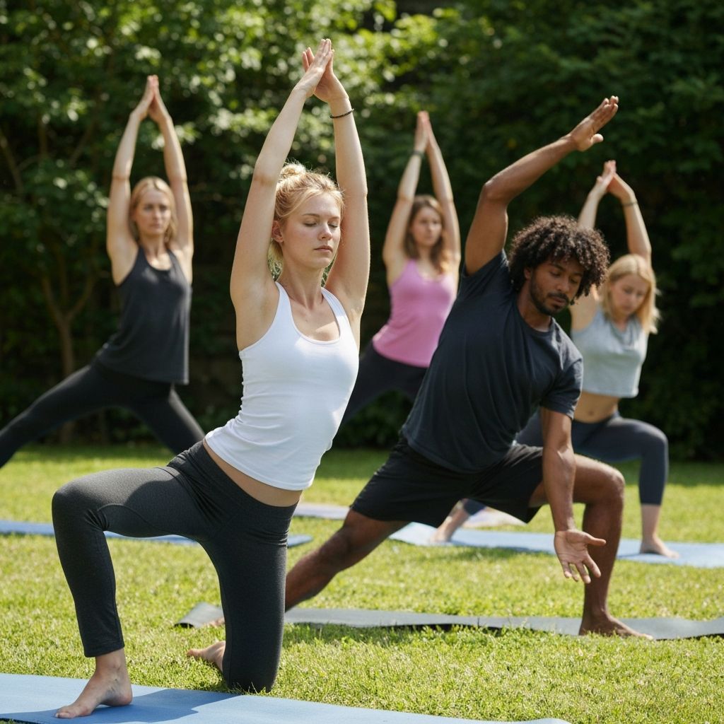 People practicing wellness activities